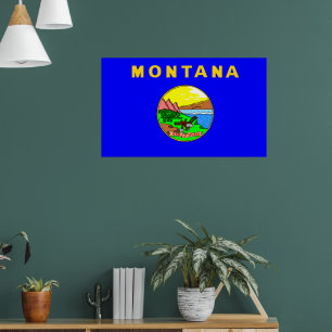 Poster Bandeira de Montana, Big Sky Country,