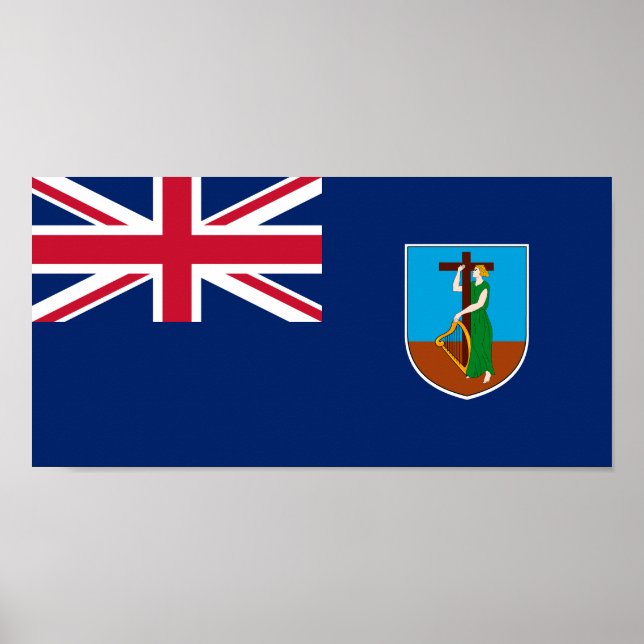 Poster Bandeira de Montserrat (Frente)