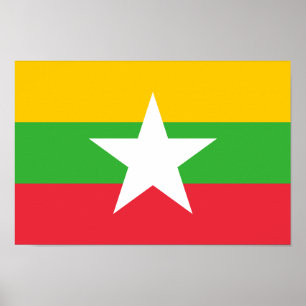 Poster Bandeira de Myanmar