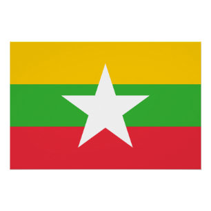 Pôster Bandeira de Myanmar