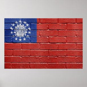Poster Bandeira de Myanmar