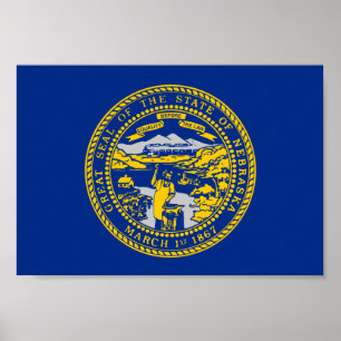 Pôster Bandeira de Nebraska