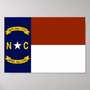 Pôster Bandeira de North Carolina
