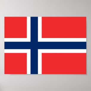 Pôster Bandeira de Noruega