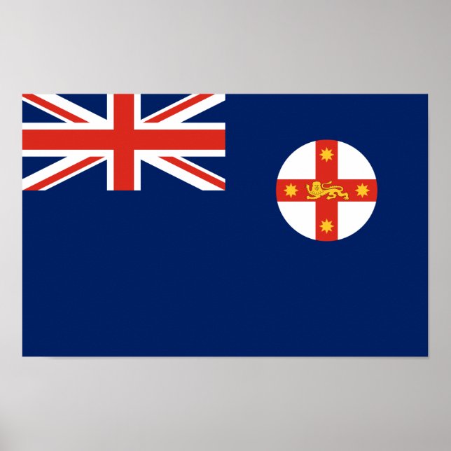 Poster Bandeira de Nova Gales do Sul, Austrália (Frente)
