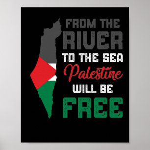 Poster Bandeira de ocupação israelense no fim da Palestin