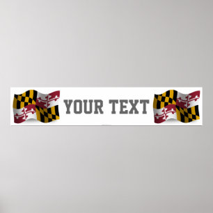 Poster Bandeira de ondulação da bandeira de Maryland