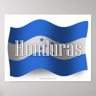 Poster Bandeira de ondulação de Honduras