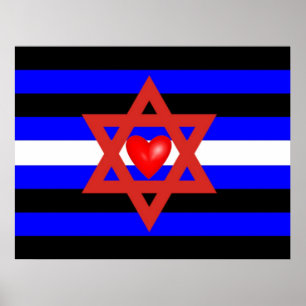Pôster Bandeira de orgulho de couro judaica