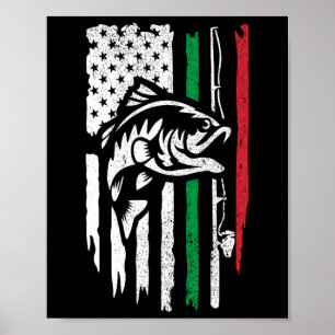 Poster Bandeira De Pesca Norte Italiana Americana