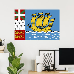 Poster Bandeira de Pierre e Miquelon santo