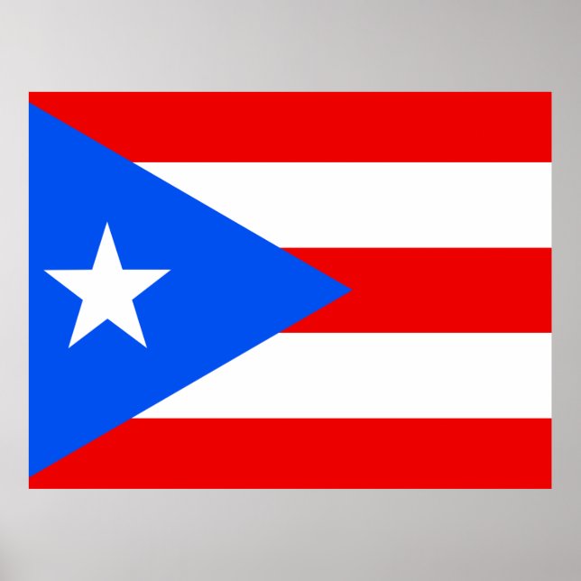 Poster Bandeira de Porto Rico (Frente)