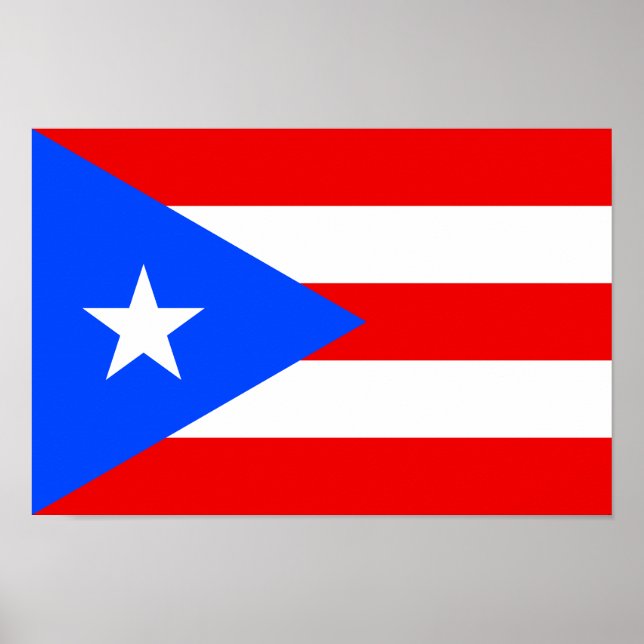 Poster Bandeira de Porto Rico (Frente)