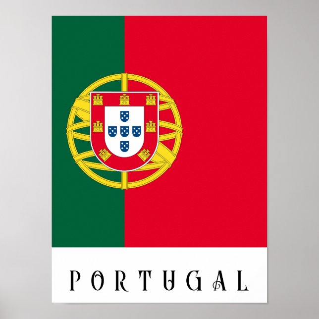 Poster Bandeira de Portugal para feriado no Dia de Portug (Frente)