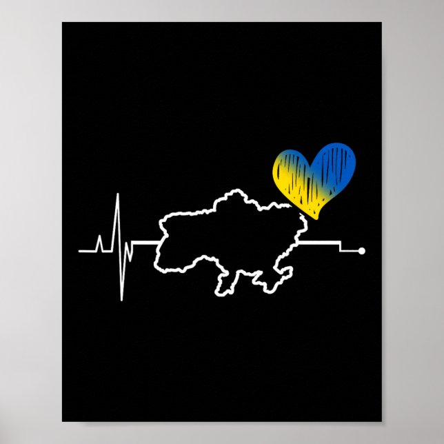 Poster Bandeira de Presente da Ucrânia Ukraini Kiev Ucran (Frente)