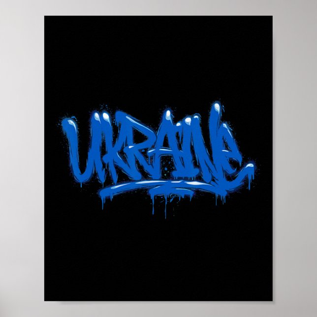 Poster Bandeira de Presente da Ucrânia Ukraini Kiev Ucran (Frente)