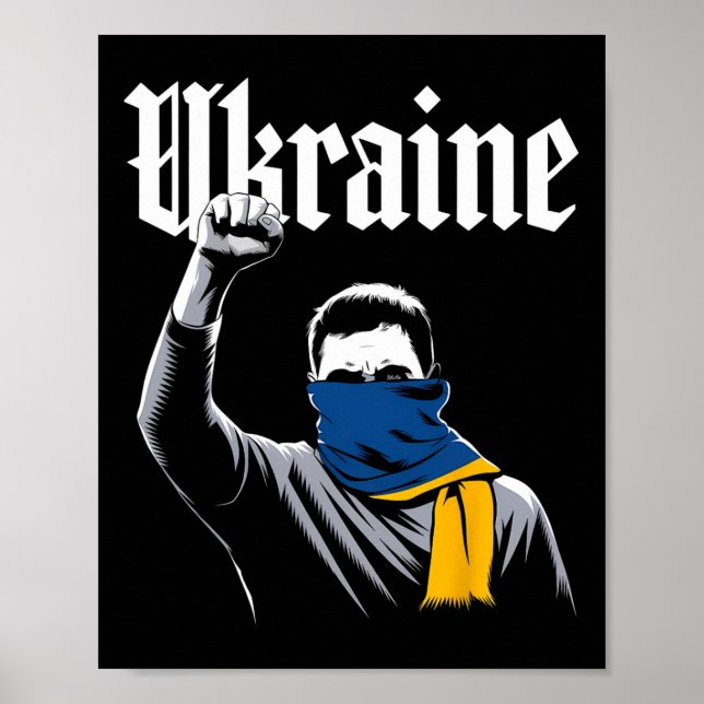 Poster Bandeira de Presente da Ucrânia Ukraini Kiev Ucran (Frente)