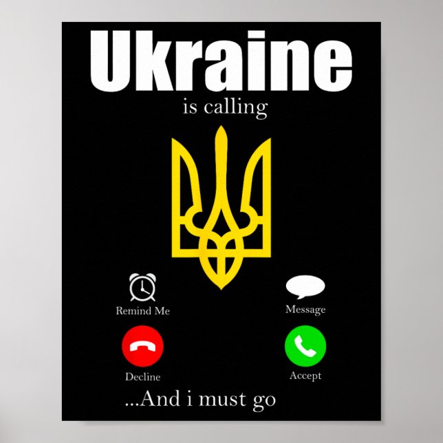 Poster Bandeira de Presente da Ucrânia Ukraini Kiev Ucran (Frente)