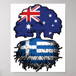 Poster Bandeira de Raízes da Árvore Australiana grécia