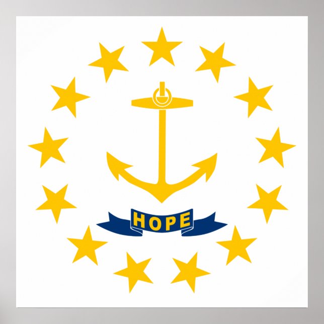 Poster Bandeira de Rhode Island (Estado dos EUA) (Frente)