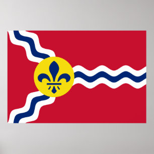 Poster Bandeira de Rua Louis (Missouri)