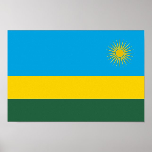 Poster Bandeira de Ruanda (Frente)