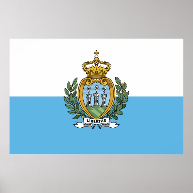 Poster Bandeira de São Marino (Frente)