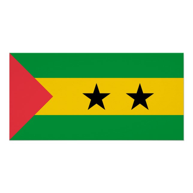 Pôster Bandeira de São Tomé e Príncipe (Frente)