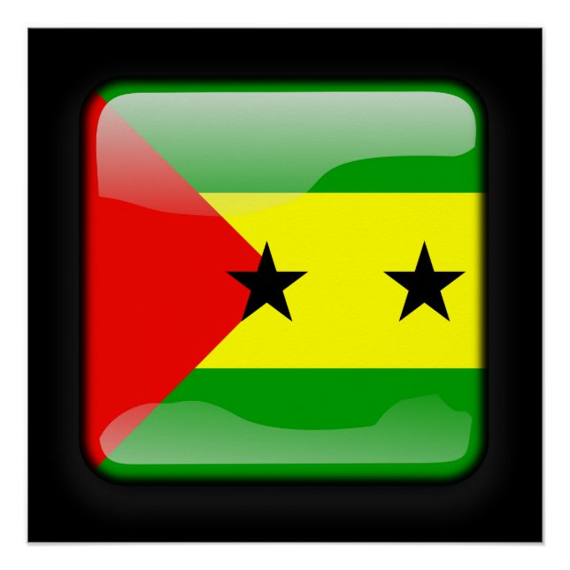 Pôster Bandeira de São Tomé e Príncipe (Frente)