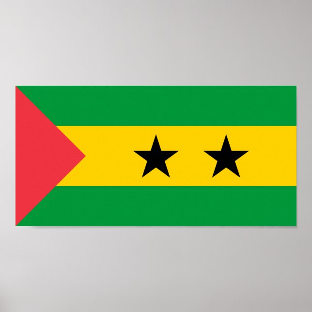 Poster Bandeira de São Tomé e Príncipe (Frente)