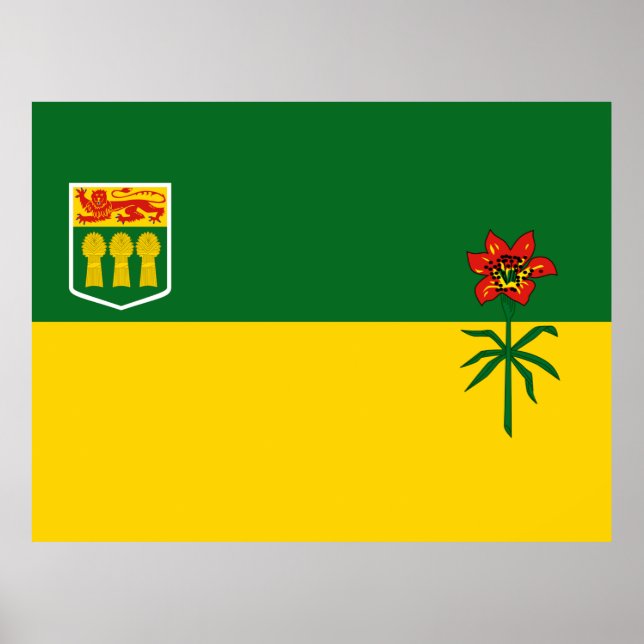 Poster Bandeira de Saskatchewan (Frente)