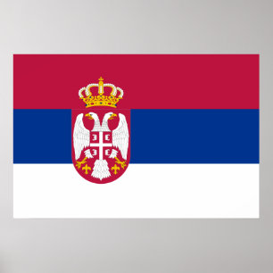 Poster Bandeira de Serbia, Serbia