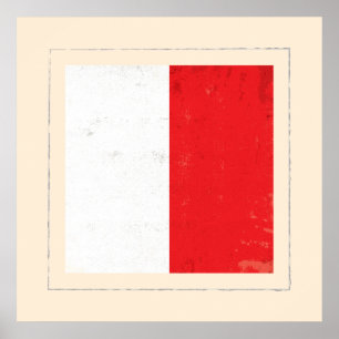 Pôster Bandeira de sinal náutica da letra "H"