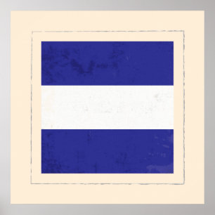 Pôster Bandeira de sinal náutica da letra "J"