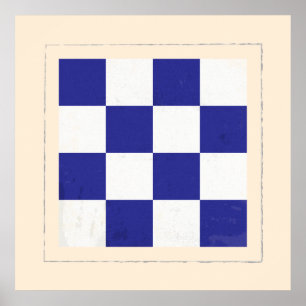 Pôster Bandeira de sinal náutica da letra "N"