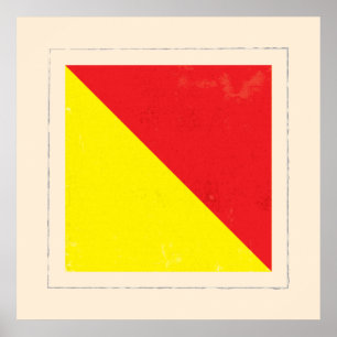 Poster Bandeira de sinal náutica da letra "O"