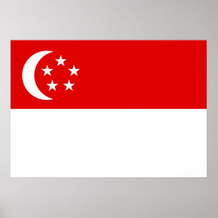 Pôster Bandeira de Singapore