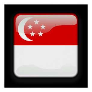 Pôster Bandeira de Singapura