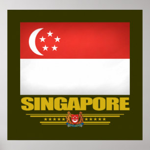 Pôster Bandeira de Singapura