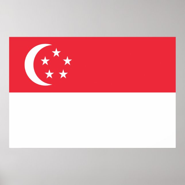 Poster Bandeira de Singapura (Frente)