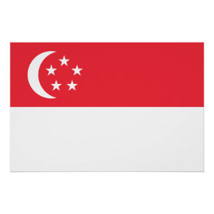 Pôster Bandeira de Singapura