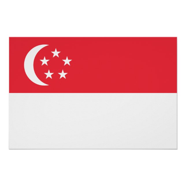 Pôster Bandeira de Singapura (Frente)