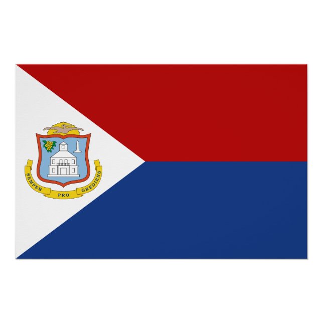 Pôster Bandeira de Sint Maarten (Frente)