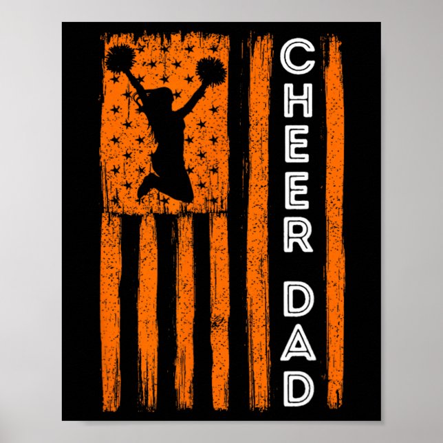 Poster Bandeira de Torcida Universitária Laranja Cheer Da (Frente)