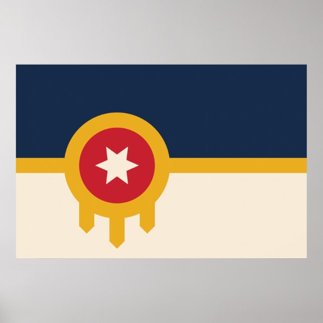 Poster Bandeira de Tulsa (Oklahoma) (Frente)