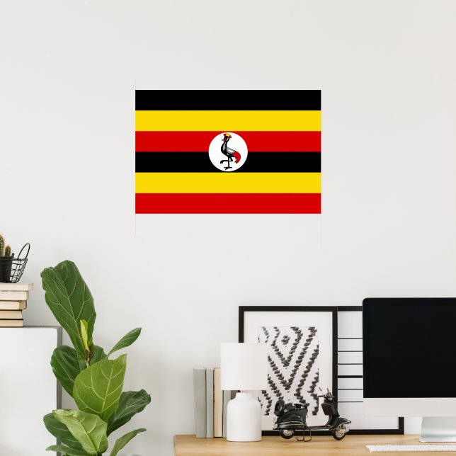 Poster bandeira de Uganda (Escritório em casa)