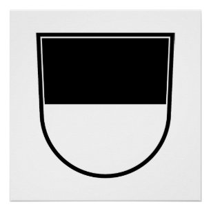 Pôster Bandeira de Ulm cidade alemanha símbolo emblema le
