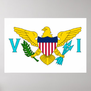 Pôster Bandeira de United States Virgin Islands, os