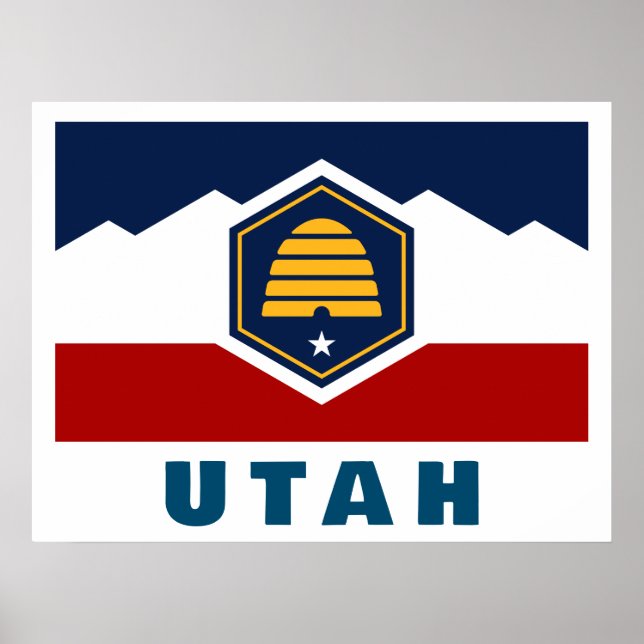Poster Bandeira de Utah (Beehive Flag) (Frente)