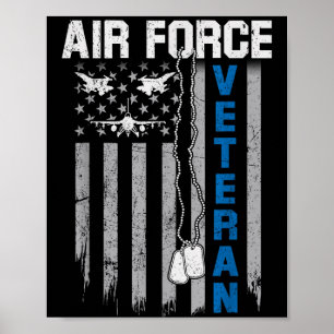 Poster Bandeira de veterano da força aérea americana usaf